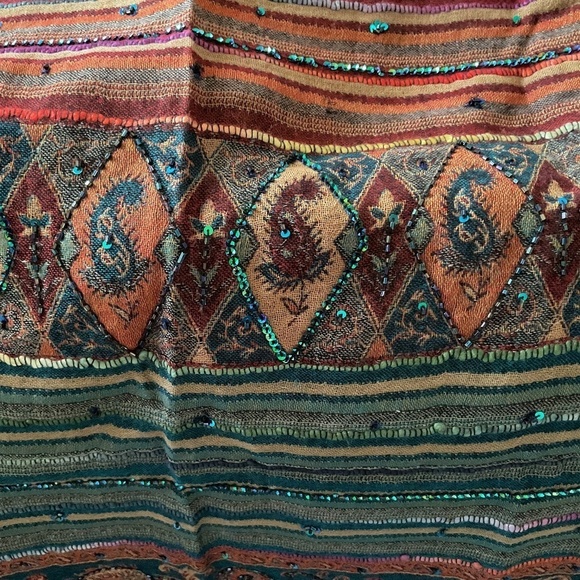 NWOT Wool riverside pashmina multicolor large scarf - Picture 5 of 7